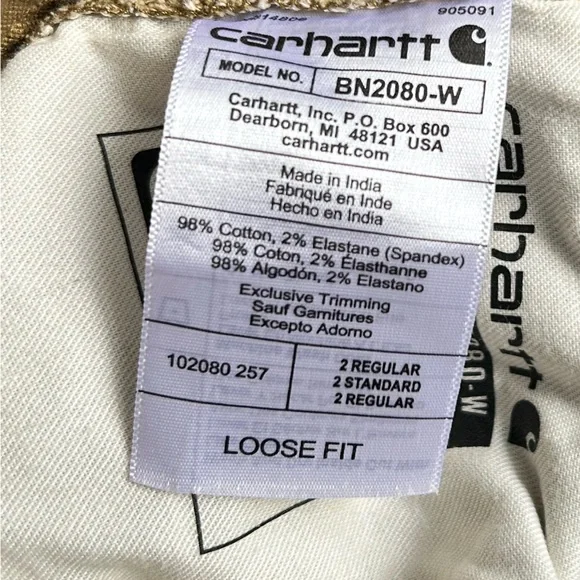 Carhartt Women’s Loose Fit Tan Cargo Canvas Pants SZ 2 - Picture 8 of 11